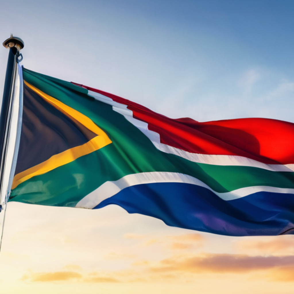 남아프리카 공화국 국기 의미 - **Image Prompt 1: "The Dawn of Unity"**
    A powerful, symbolic depiction of the South African flag...