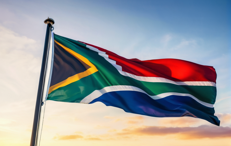 남아프리카 공화국 국기 의미 - **Image Prompt 1: "The Dawn of Unity"**
A powerful, symbolic depiction of the South African flag...