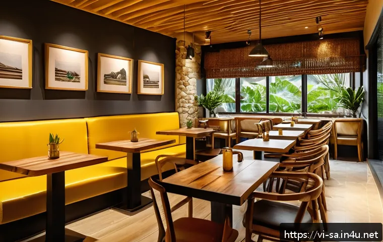 남아프리카 공화국에서 카페 문화 - A cozy South African coffee shop interior blending modern and traditional elements, featuring raw wo...