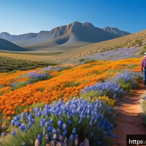 Home 30 남아공 여행 최적의 시기 - A vibrant South African spring landscape in Namaqua National Park, featuring colorful wildflowers in...